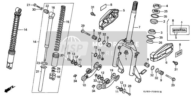 Honda CH125 1984 Forcella anteriore (CH125E) per un 1984 Honda CH125